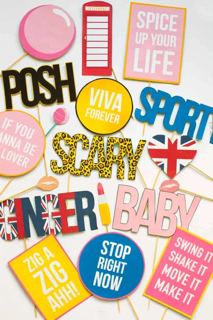 Bespoke Bride DIY Photo Booth Props Spice Girls Photo Girls Props 683x1024